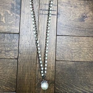 Plunder pearl necklace w/lobster claw for pendant
